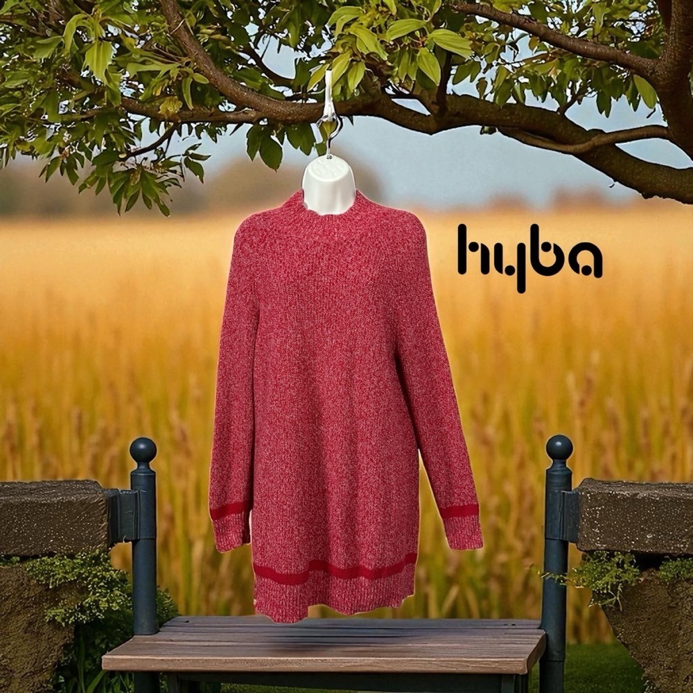 NWOT, HYBA, Knit Sweater Dress, Medium, Red & White 🧶